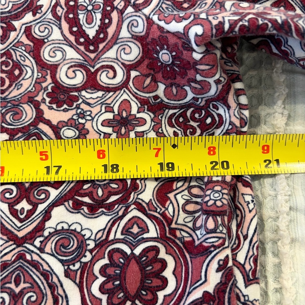 Talbots Women’s Burgundy Paisley Full Zip Jacket XL Cotton Blend GUC - Picture 4 of 7